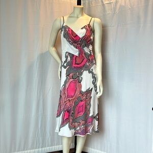 Trina Turk Pink and Gray Patterned Dress